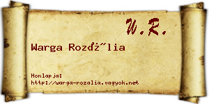 Warga Rozália névjegykártya